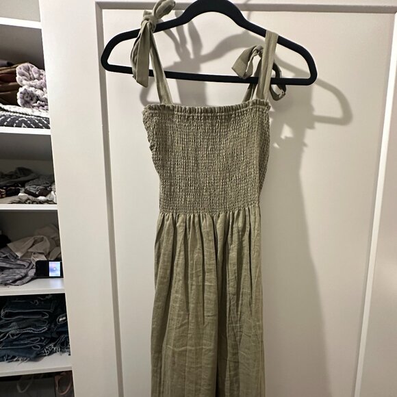 Aritzia Wilfred Golden Hour Linen Dress in Sundried olive - XS - Picture 2 of 12